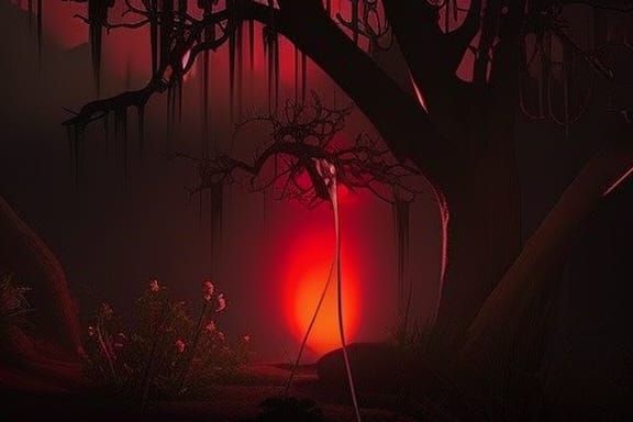 Disturbing Horror Scene: Emotional Turmoil and Despair