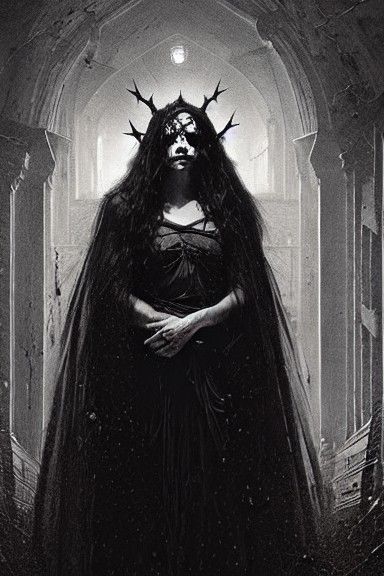 Sinister Queen of Death Portrait in Hyperrealism