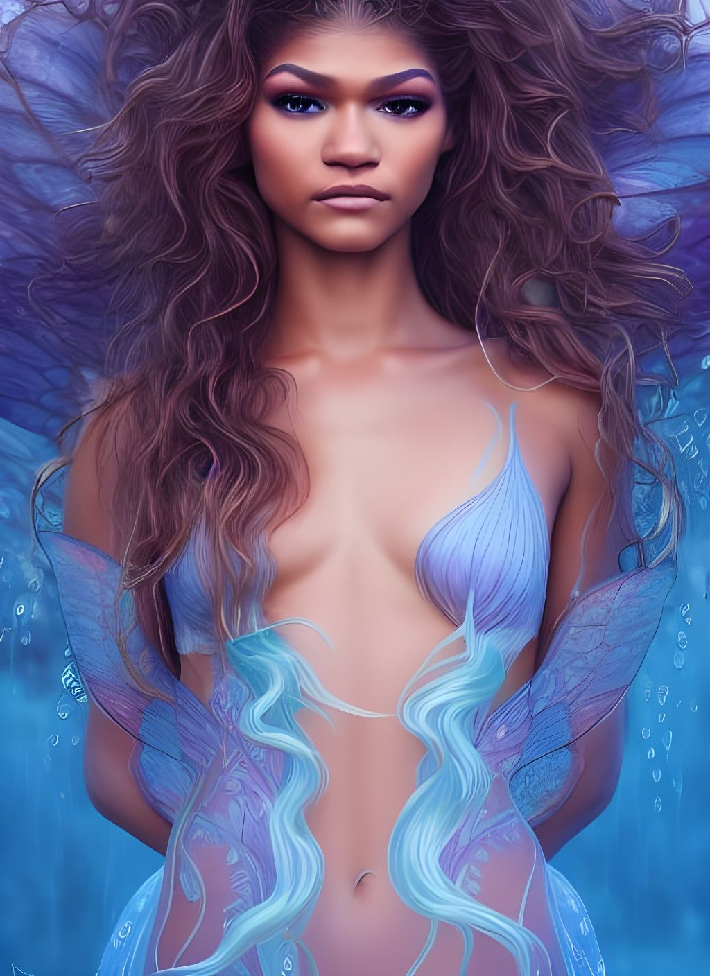 Ethereal Fairy Zendaya in Digital Painting