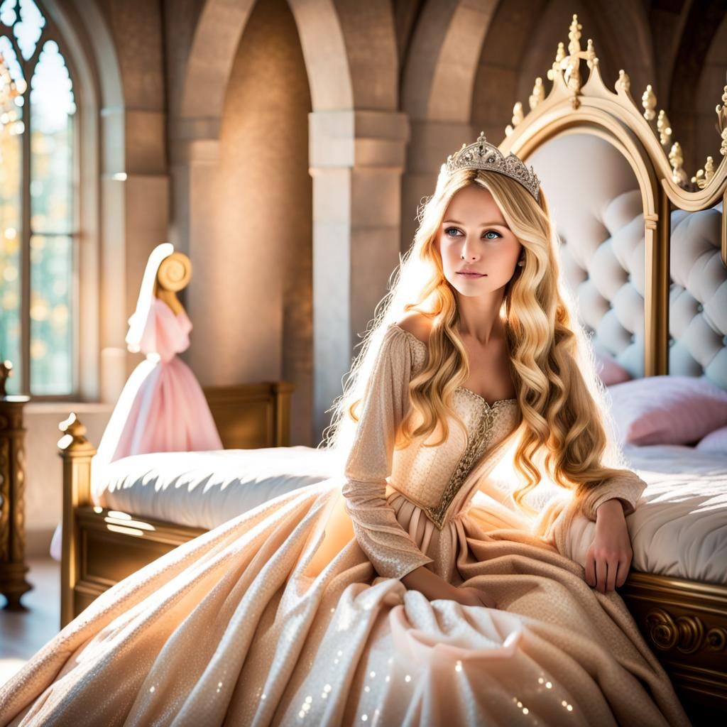 Princess in Castle Bedroom, Professional Photography