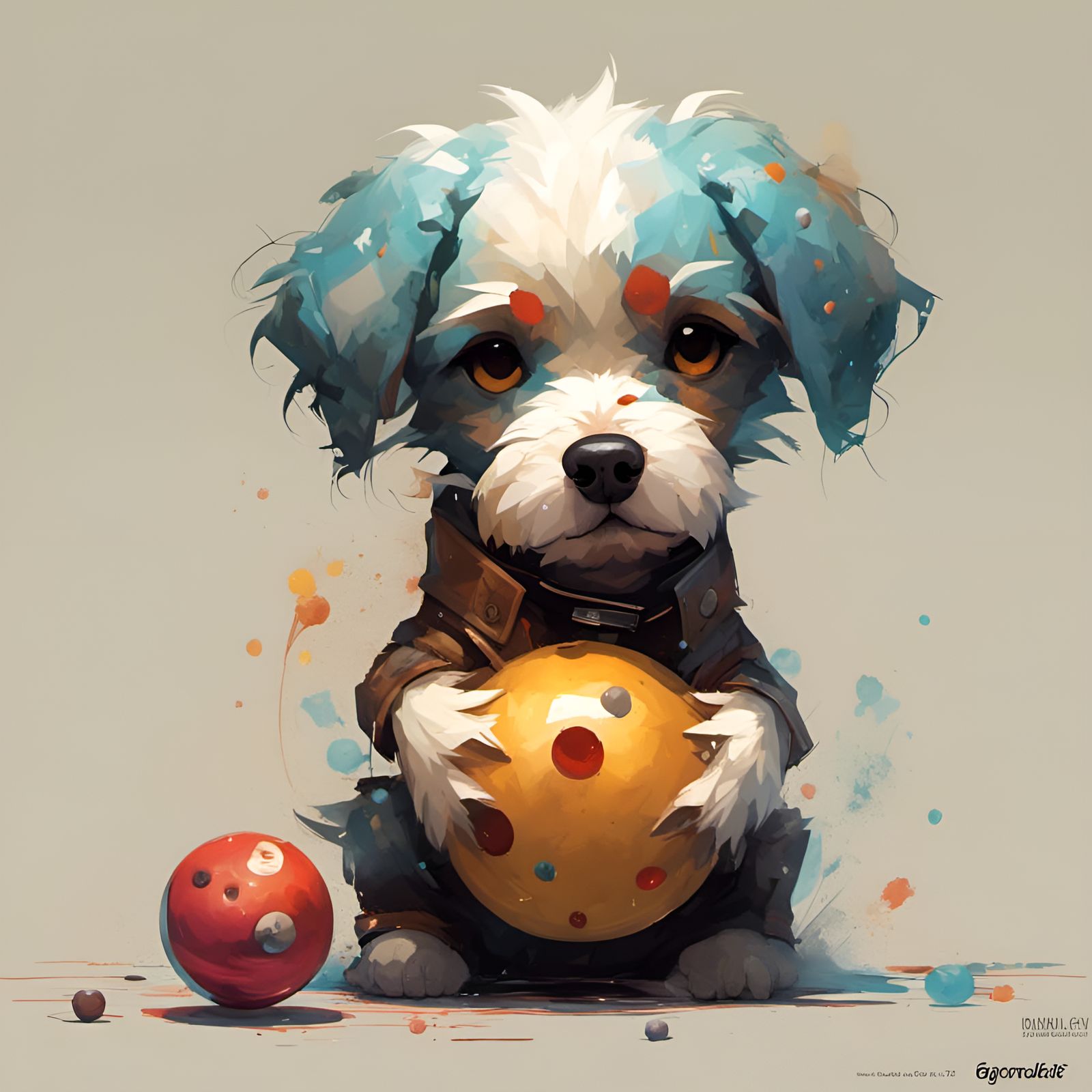 Chibi Dog Bowling: Adorable 3D Render