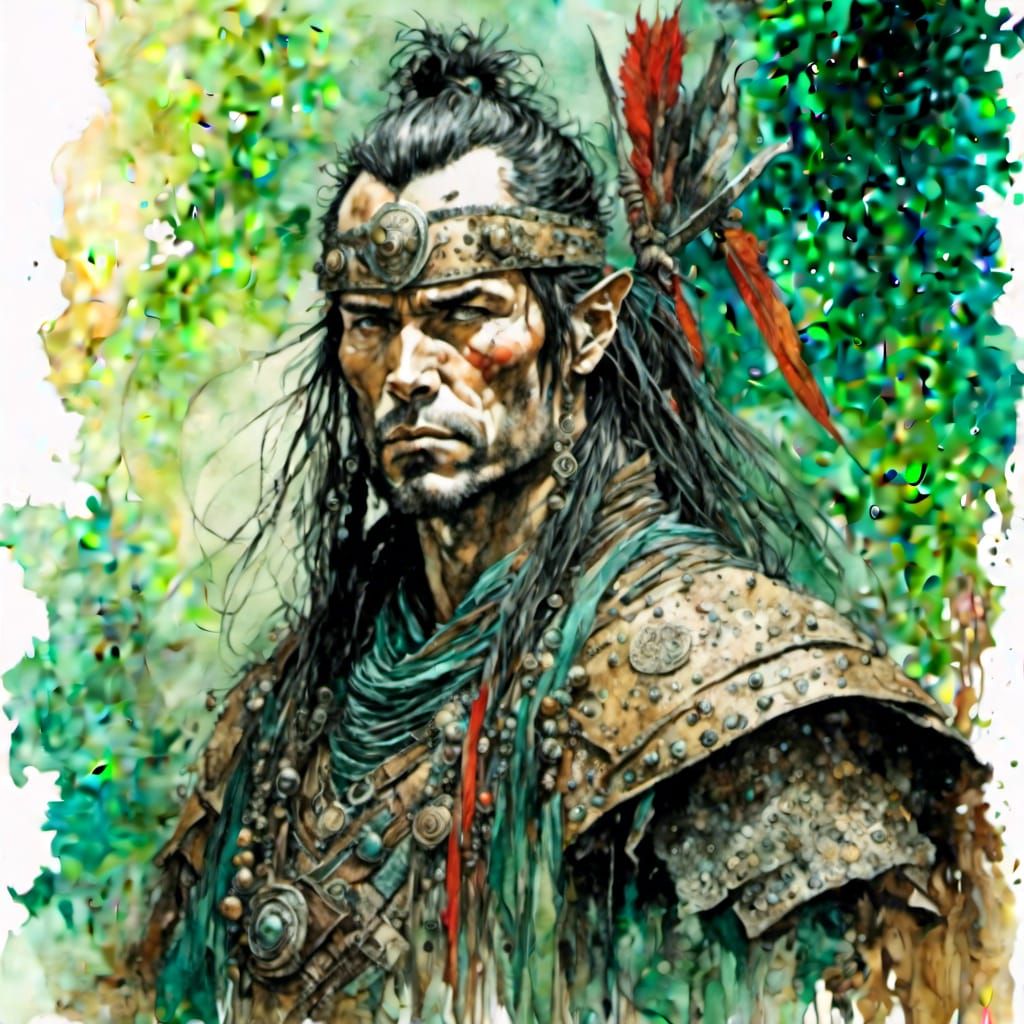 Warrior Portrait with Deep Background