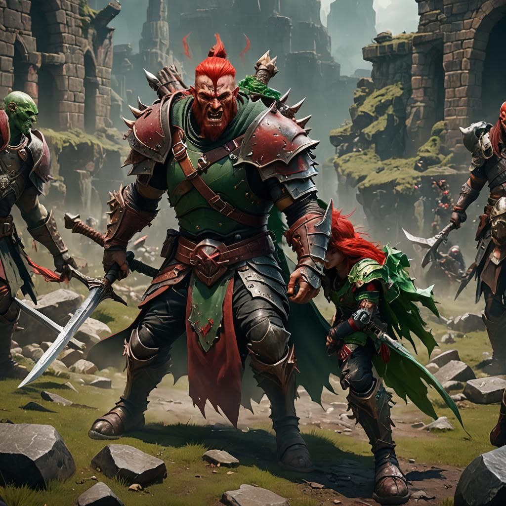 Dwarf Berserker Concept Art in Dark Fantasy Style