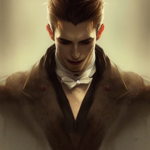 Charming Vampire Portrait in Hyperdetailed Style