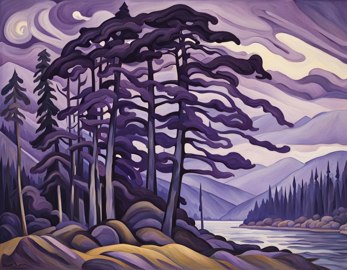 Purple Forest painted by Emily Carr famous Group of Seven Ar...