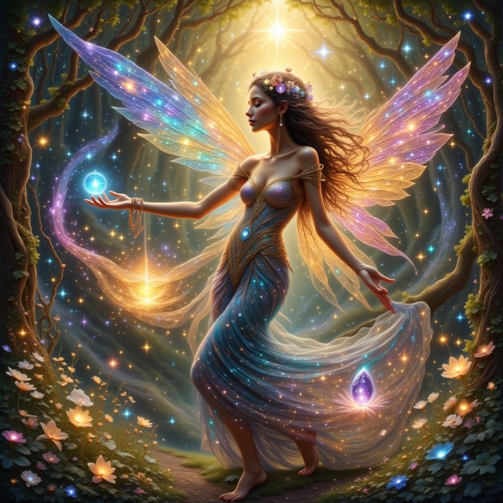 Fairy cosmic mystic in forest