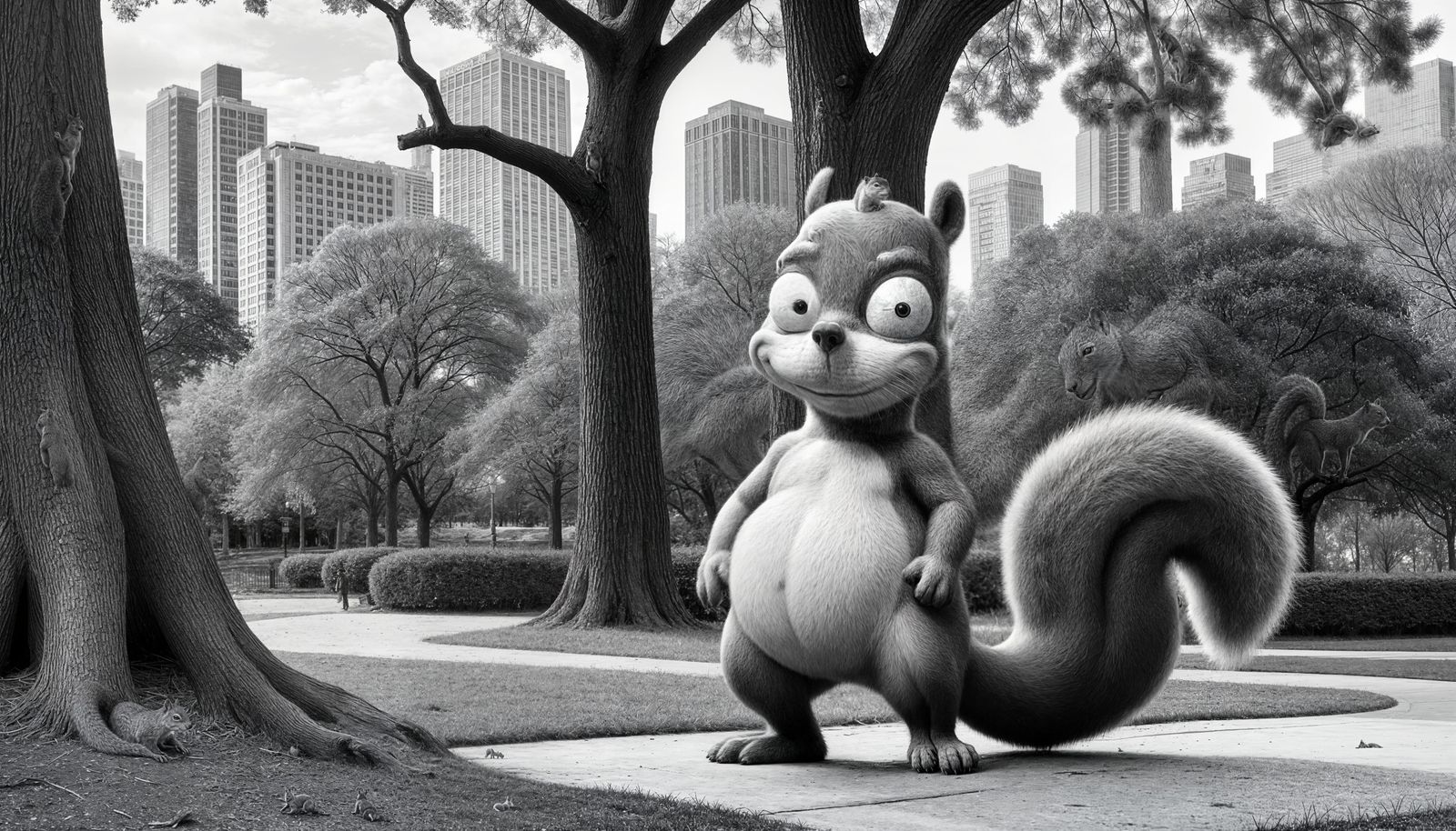 Homer Simpson as Squirrel in City Park