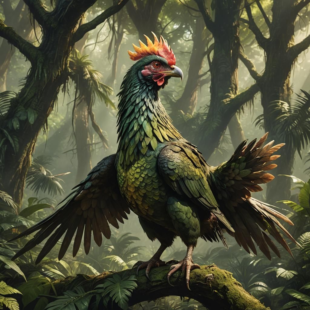 Hell Chicken in Prehistoric Forest Concept Art