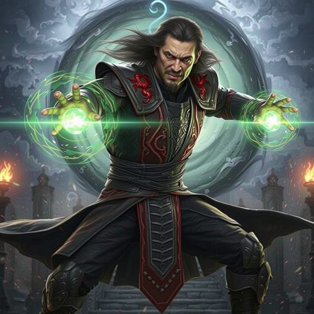 Fierce Dark Sorcerer Channels Magic Energy