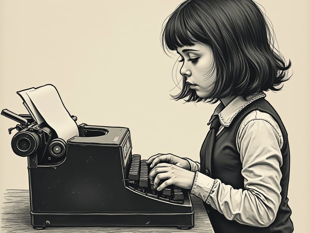 Typographic Portrait - Electric Typewriter