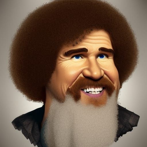 Will Ferrell Channels Bob Ross: Hyperdetailed Portrait