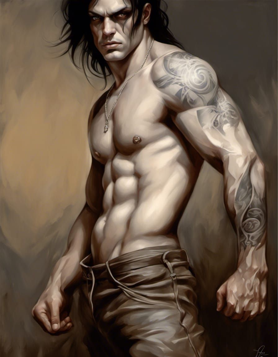 Gothic Oil Painting of a Detailed Man