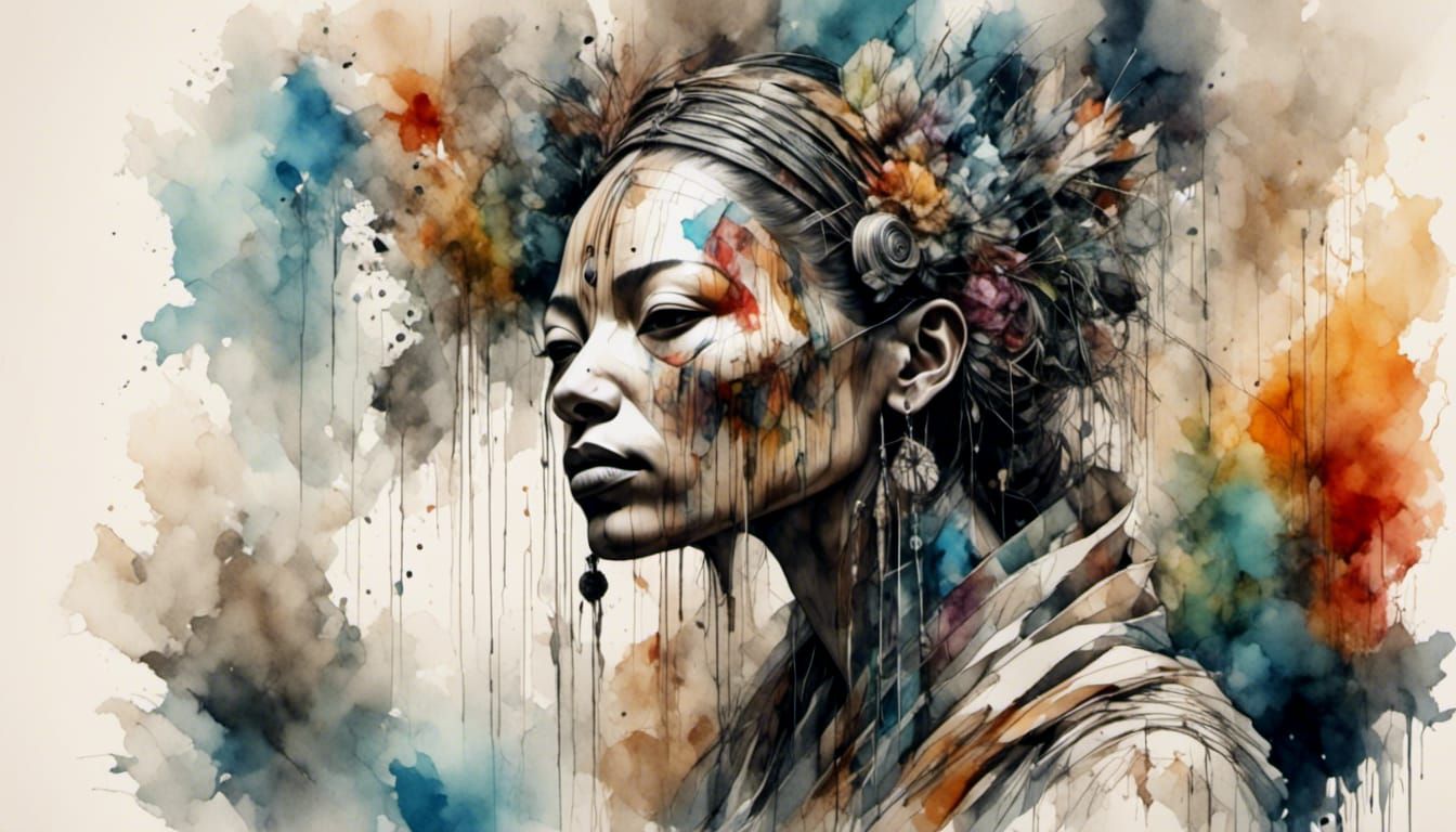 Hyperrealistic Portrait of Woman with Futuristic Jewelry