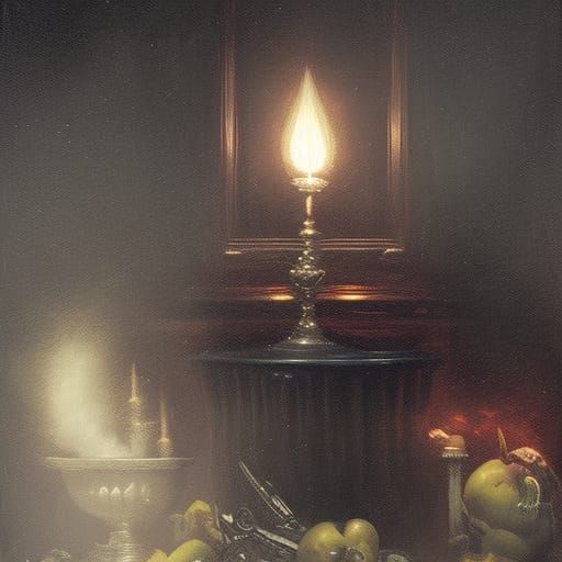 Sinister Baroque Still Life Composition