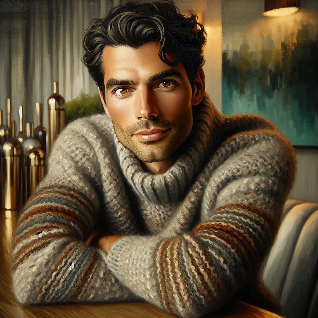 Charismatic Young Man in Luxurious Attire