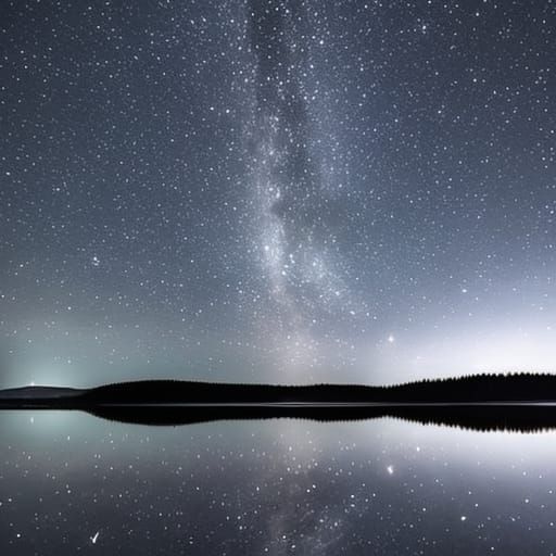 Milky Way Reflection Over Lake Opeongo at Night