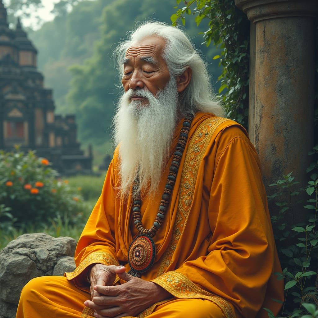 Sage of Southeast Asia Wisdom in Vibrant Colors