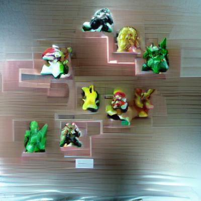 Figurines Displayed on a Shelf