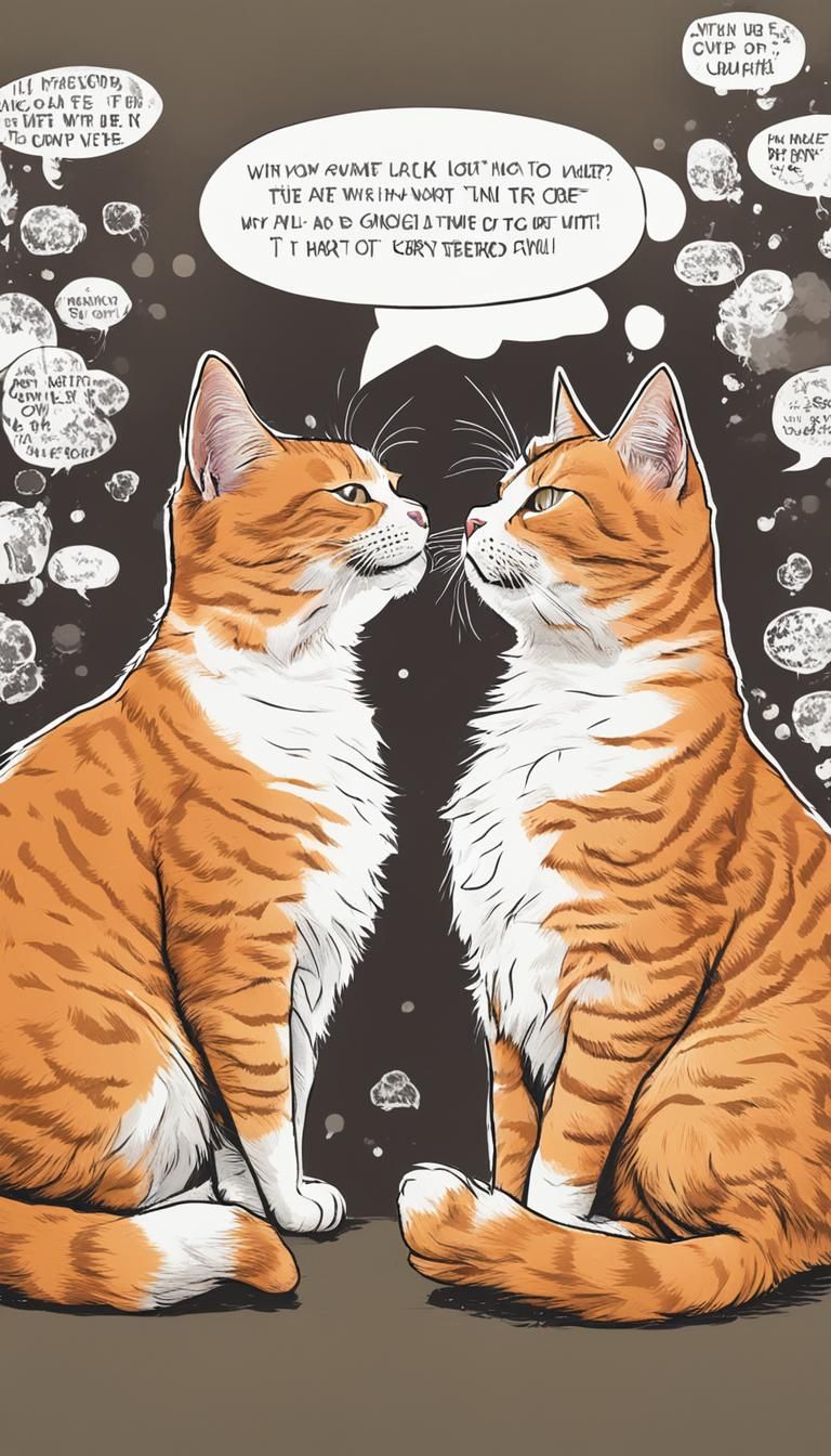Ginger Cats Chatting with Comic Bubbles