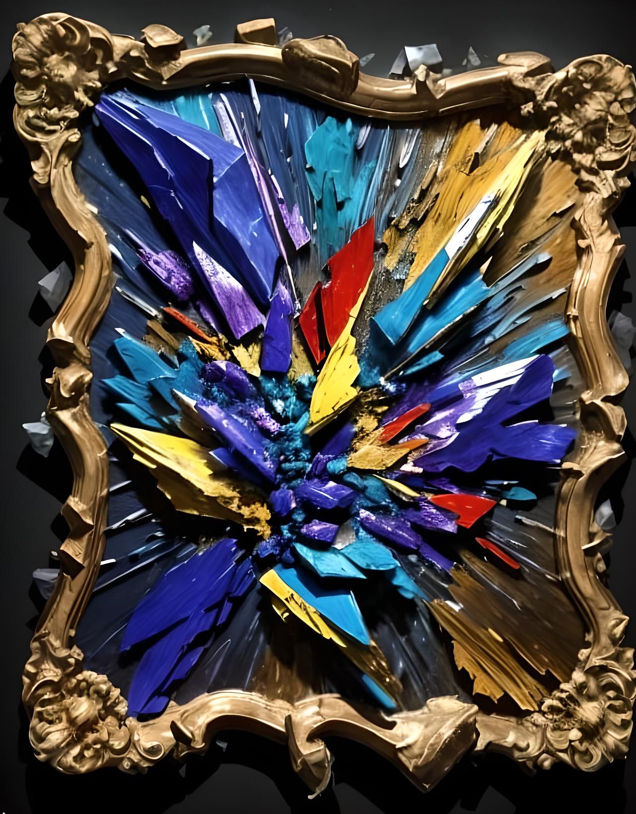 Surreal Shattered Mirror: An Impasto Study of Superstition
