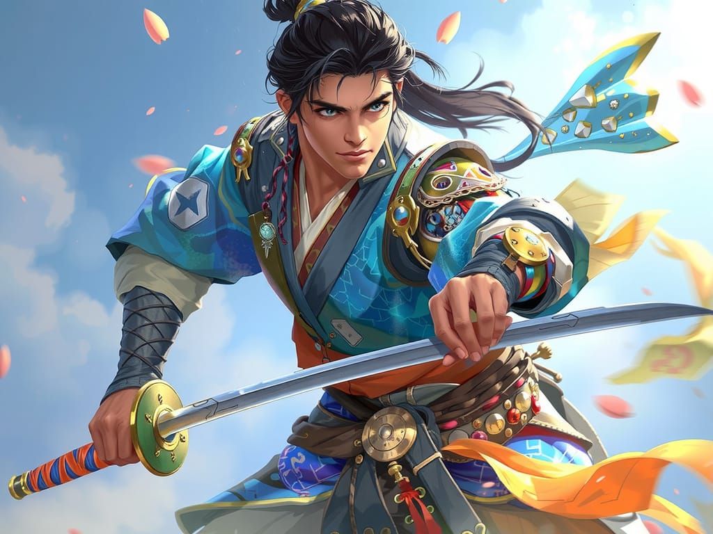 Mighty Warrior Prince in Dynamic Action Pose