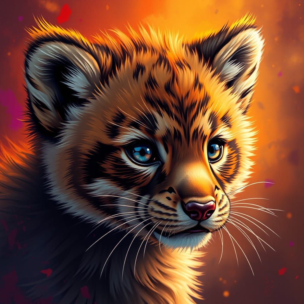 Vibrant Cub Portrait with Expressive Eyes