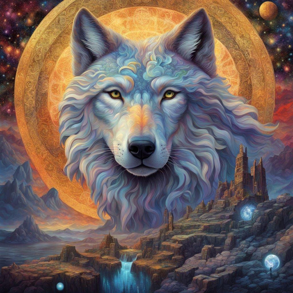 Wolf in Regal Splendor, Inspired by Renaissance Masters