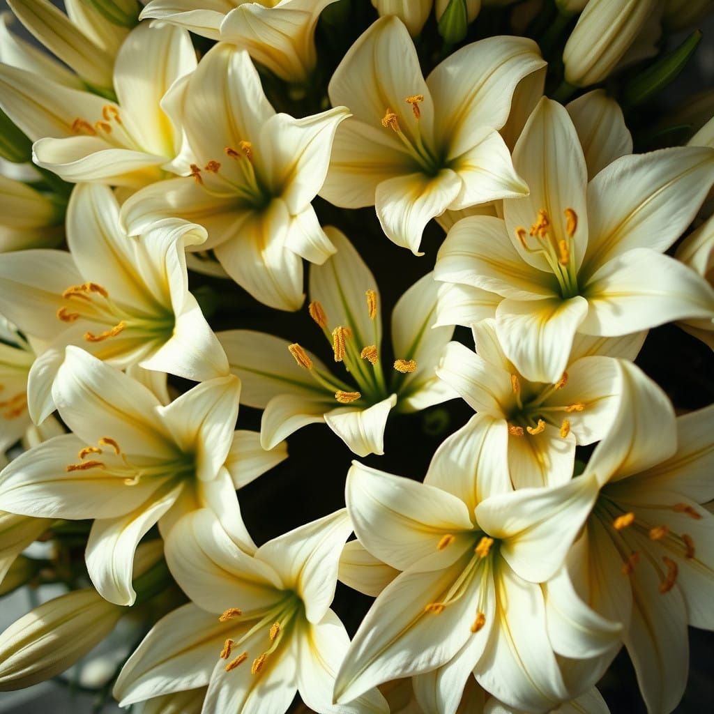 Lilies in Soft Cinematic Light
