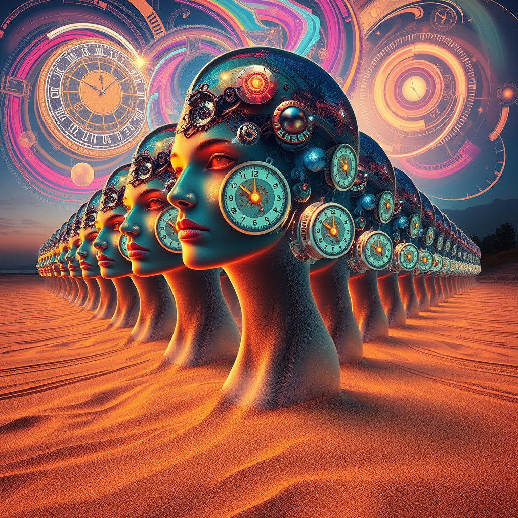 Retrofuturistic Sculptural Busts: A Surreal Dreamscape