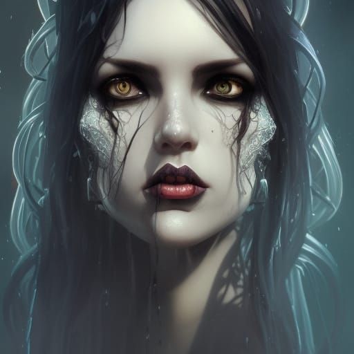 Gothic Witch Portrait in Hyperdetailed Style