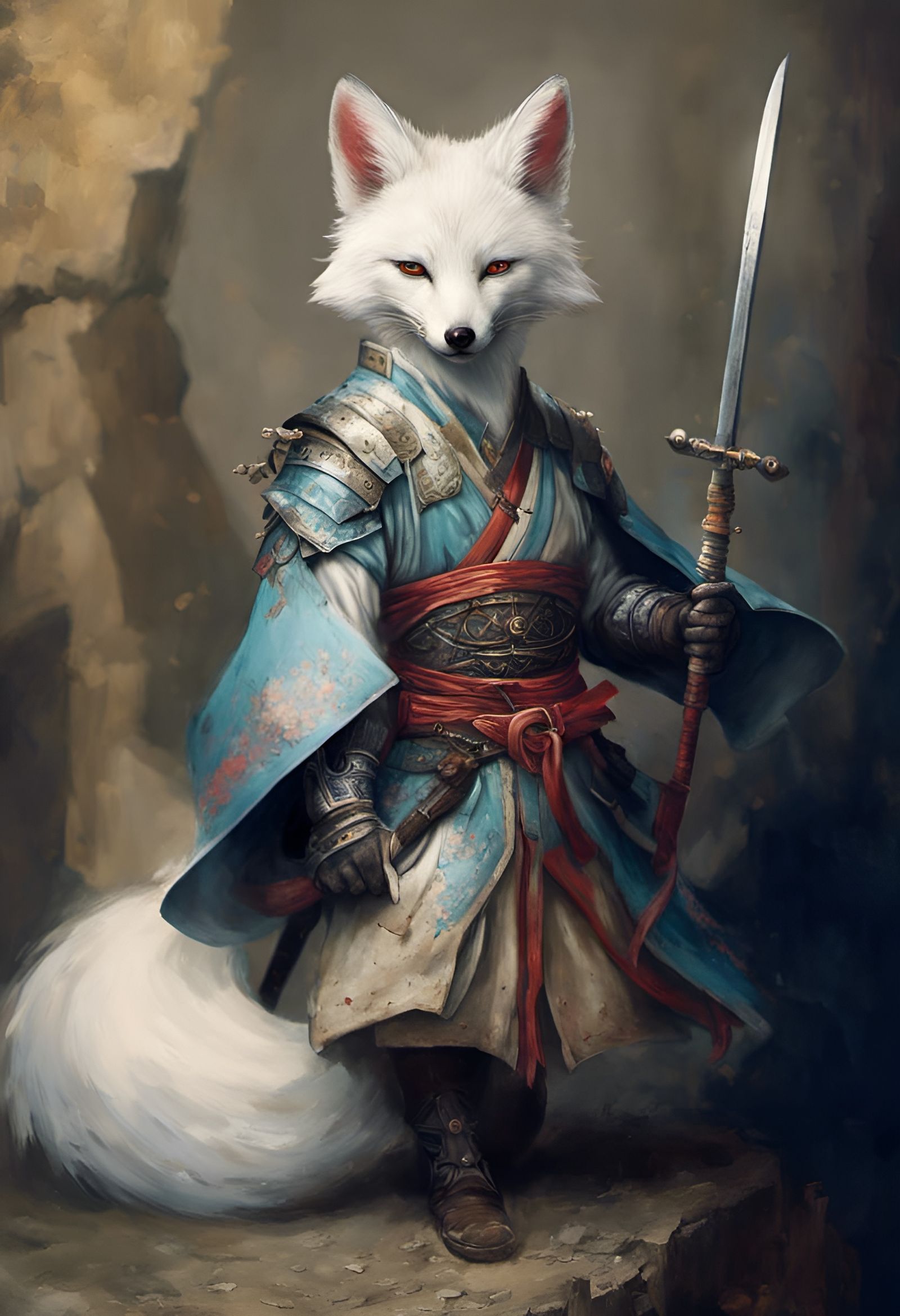 White fox samurai
