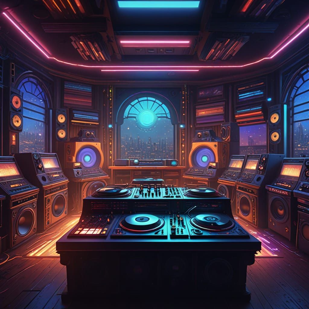 College Radio Station Matte Painting with Ethereal Glow