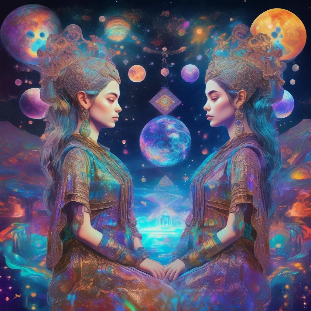 Cosmic Harem in Visionary Art Style