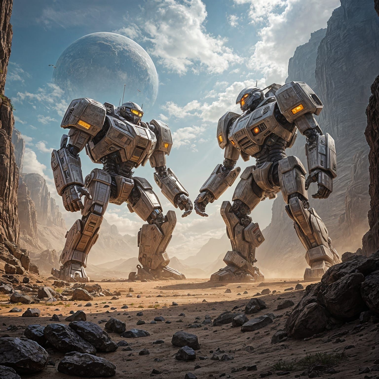 Robots Clash on Alien World