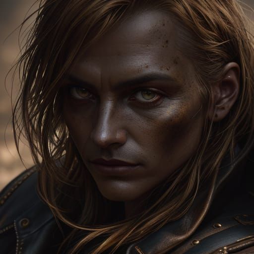 Moody Biker Boots in Weathered Leather