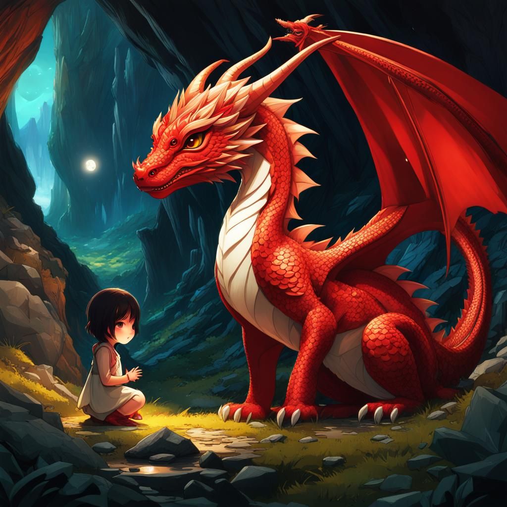 A Chibi Baby Red Dragon...