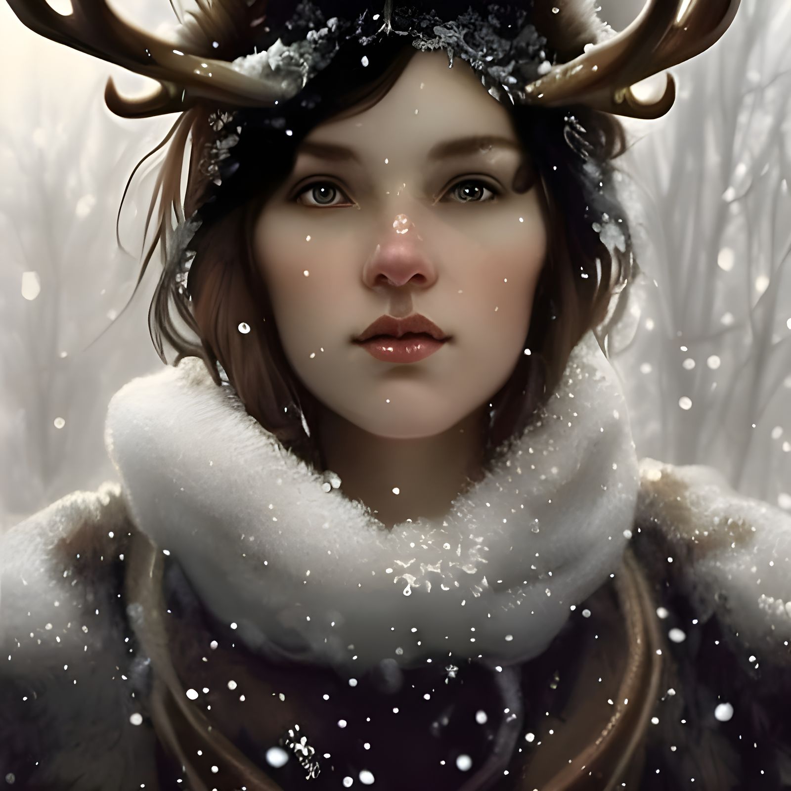 Reindeer Herder Portrait with Glistening Snow