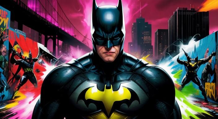 Matt Damon as Batman in Graffiti Art Style