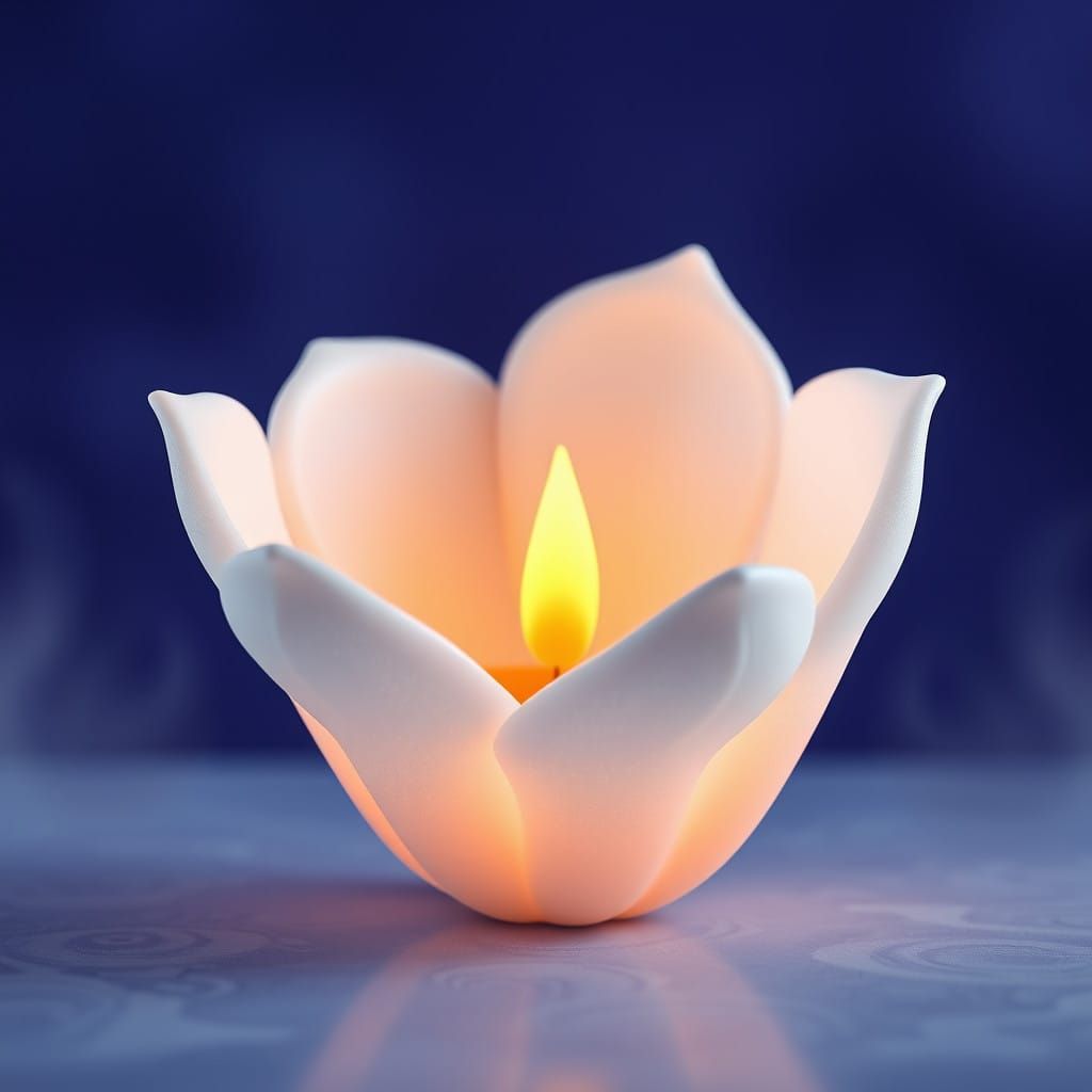 Delicate Gardenia Candle in Moody Blue-Purple Hues