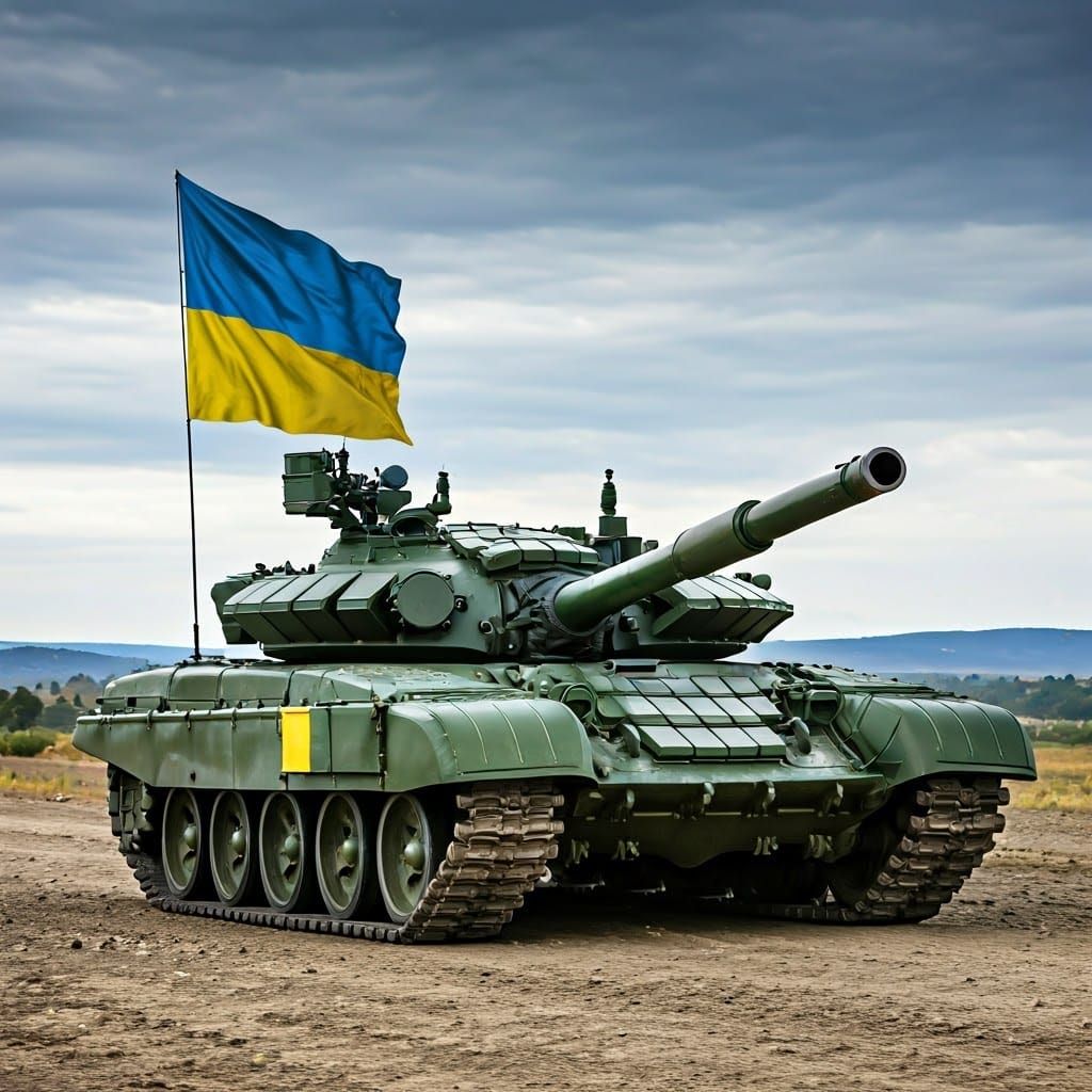 Cyberpunk Rhinoceros Charges into Battle Beside T-72 Tank Un...