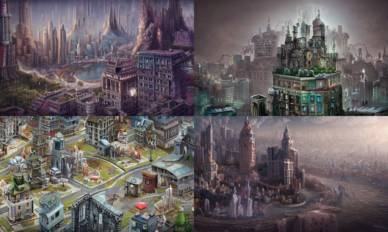 Miniature City Inside Realistic Heart: Detailed Matte Painti...