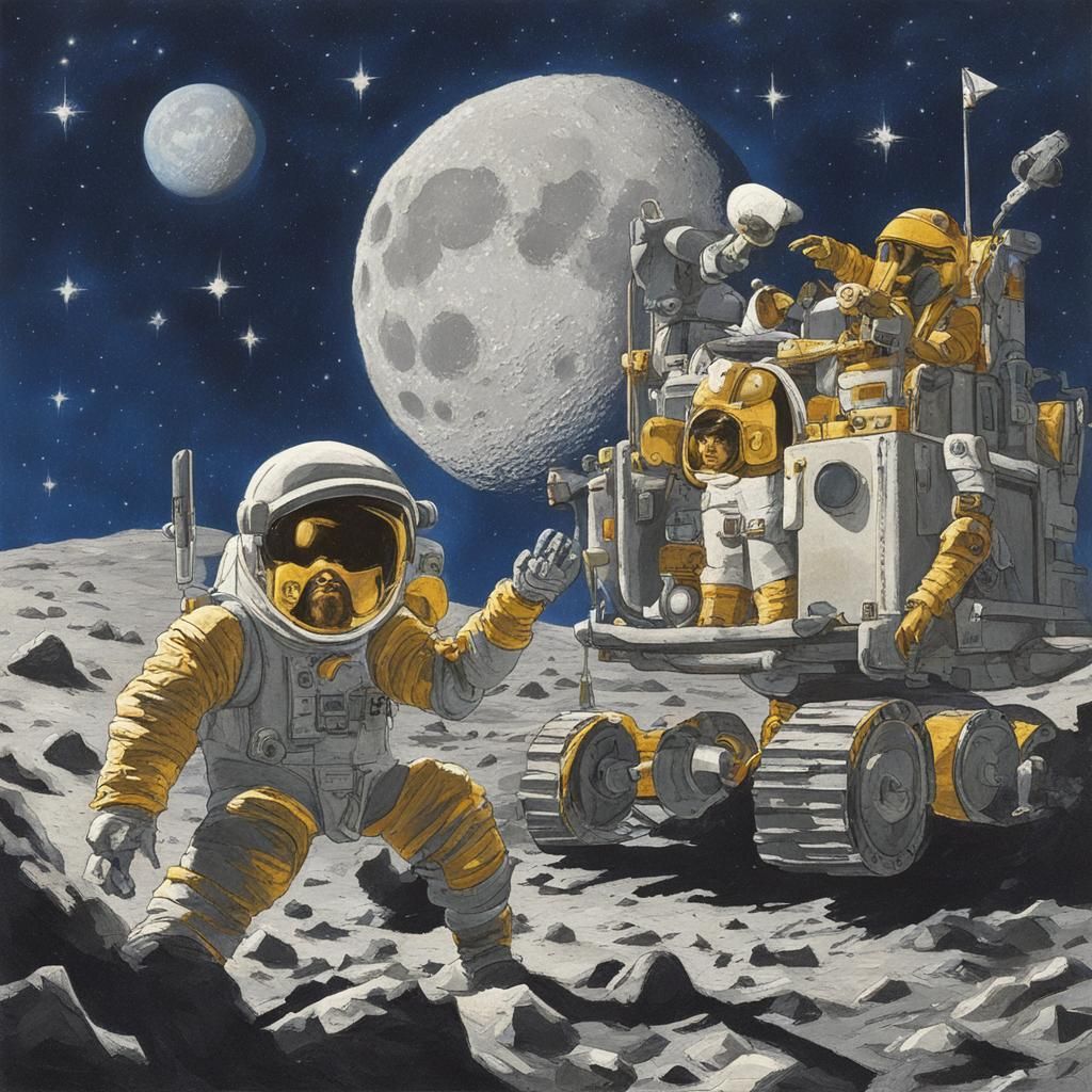 The Daltons and Dagobert on the Moon