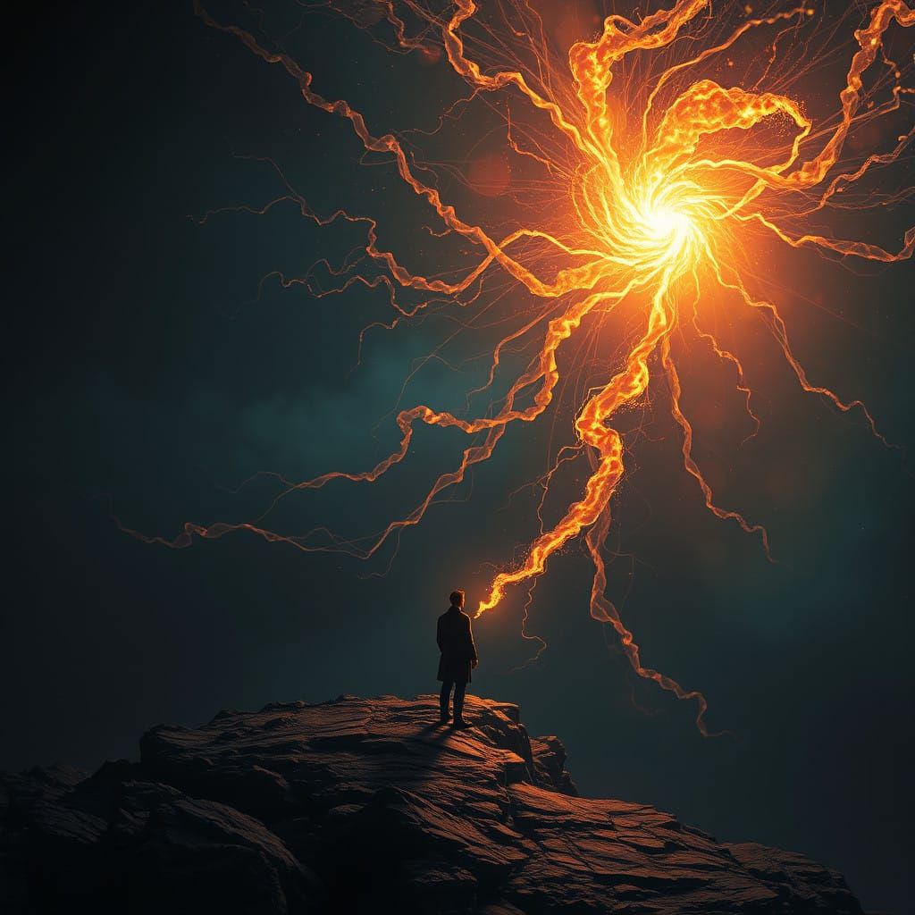 Mystical Flame Ignites Cosmic Tapestry