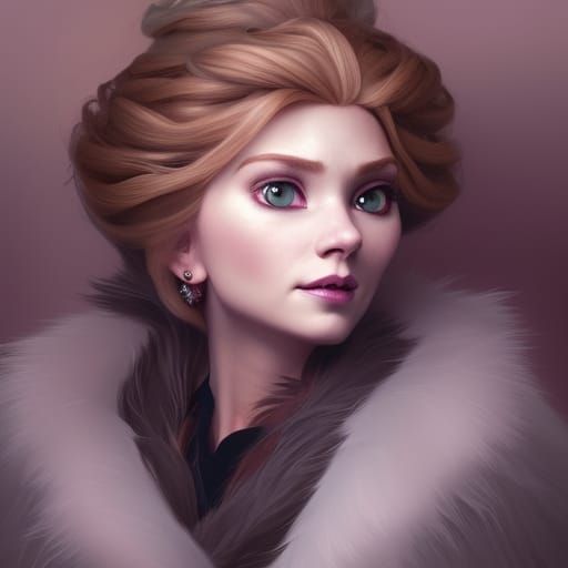 Elsa in Furs: A Frozen Portrait