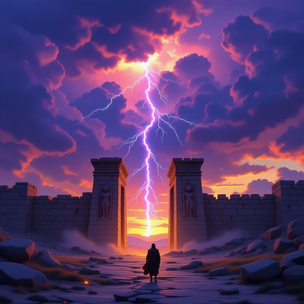 Hattusa Sunset: Ancient Capital in Dramatic Lighting