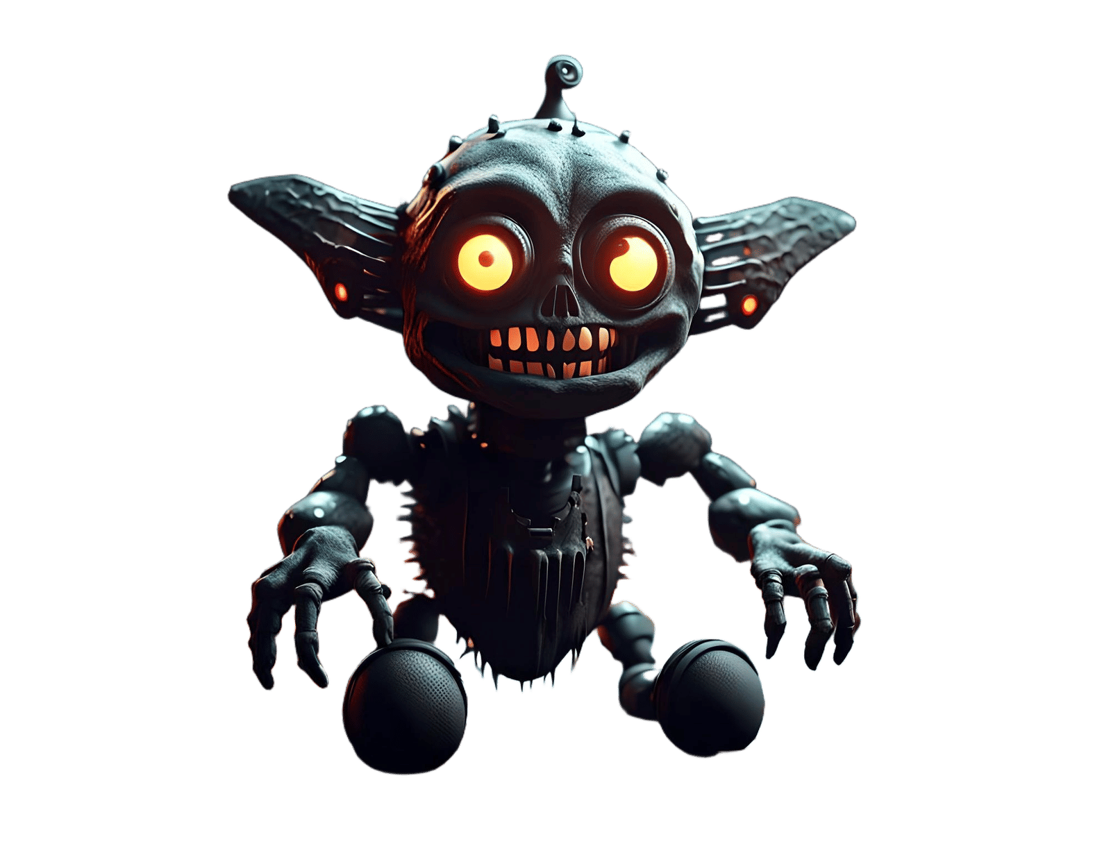 Sinister Toy Creature in Cinematic Horror Scene