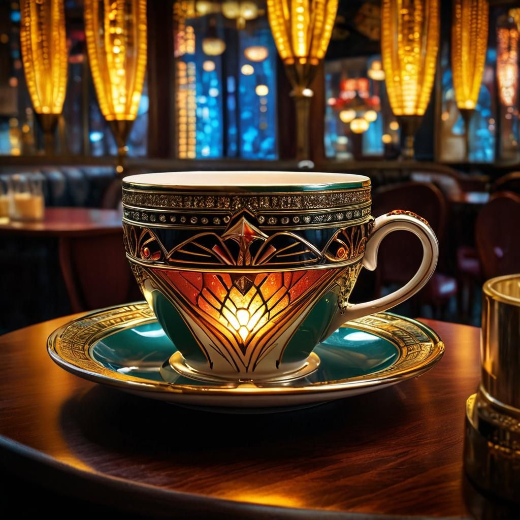Gorgeous Art Deco Coffee Cup in Restaurant