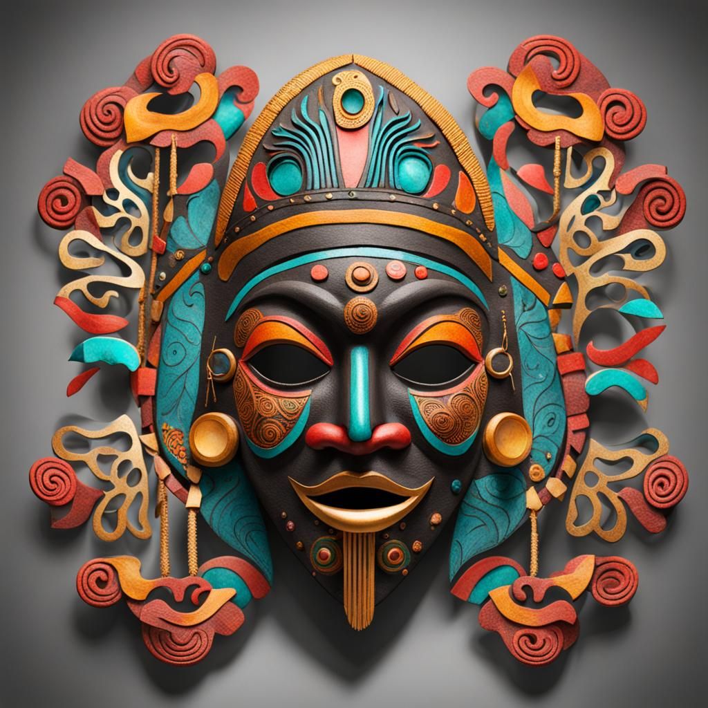 Funky Juju Mask with Vibrant Colors