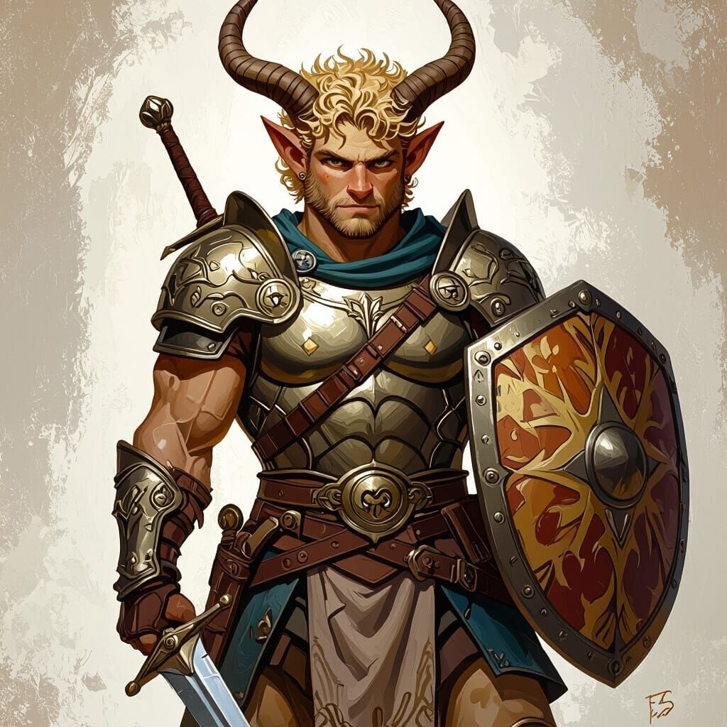 Paladin Satyr with Sword and Shield