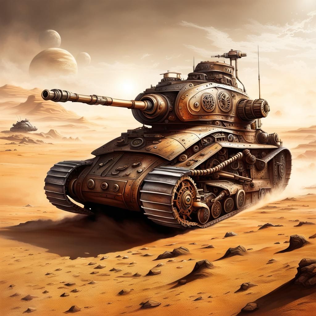 Clockwork tank on Mars